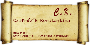 Czifrák Konstantina névjegykártya